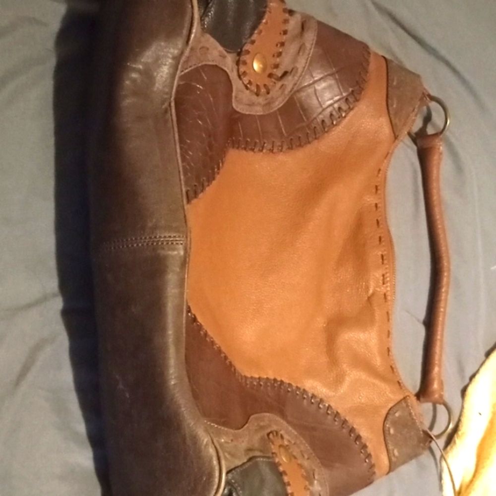 Patchwork Leather Hobo Bag
